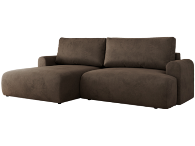 Narożnik TONO L - strona lewa - brązowy, welvet