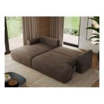 Narożnik TONO L - strona lewa - brązowy, welvet