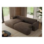 Narożnik TONO L - strona lewa - brązowy, welvet