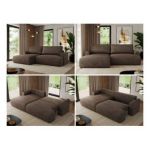 Narożnik TONO L - strona lewa - brązowy, welvet