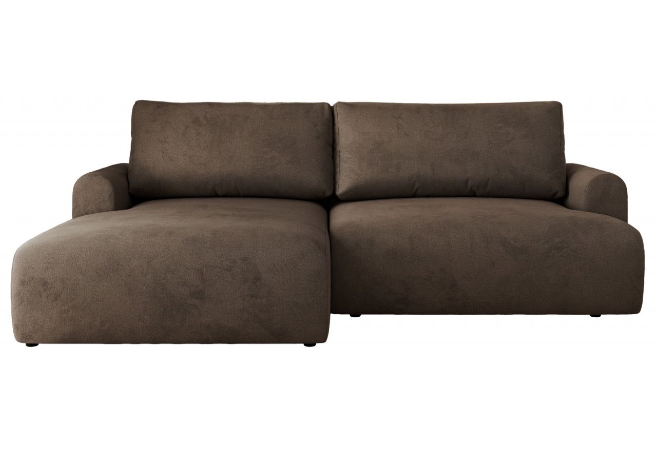 Narożnik TONO L - strona lewa - brązowy, welvet