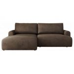 Narożnik TONO L - strona lewa - brązowy, welvet