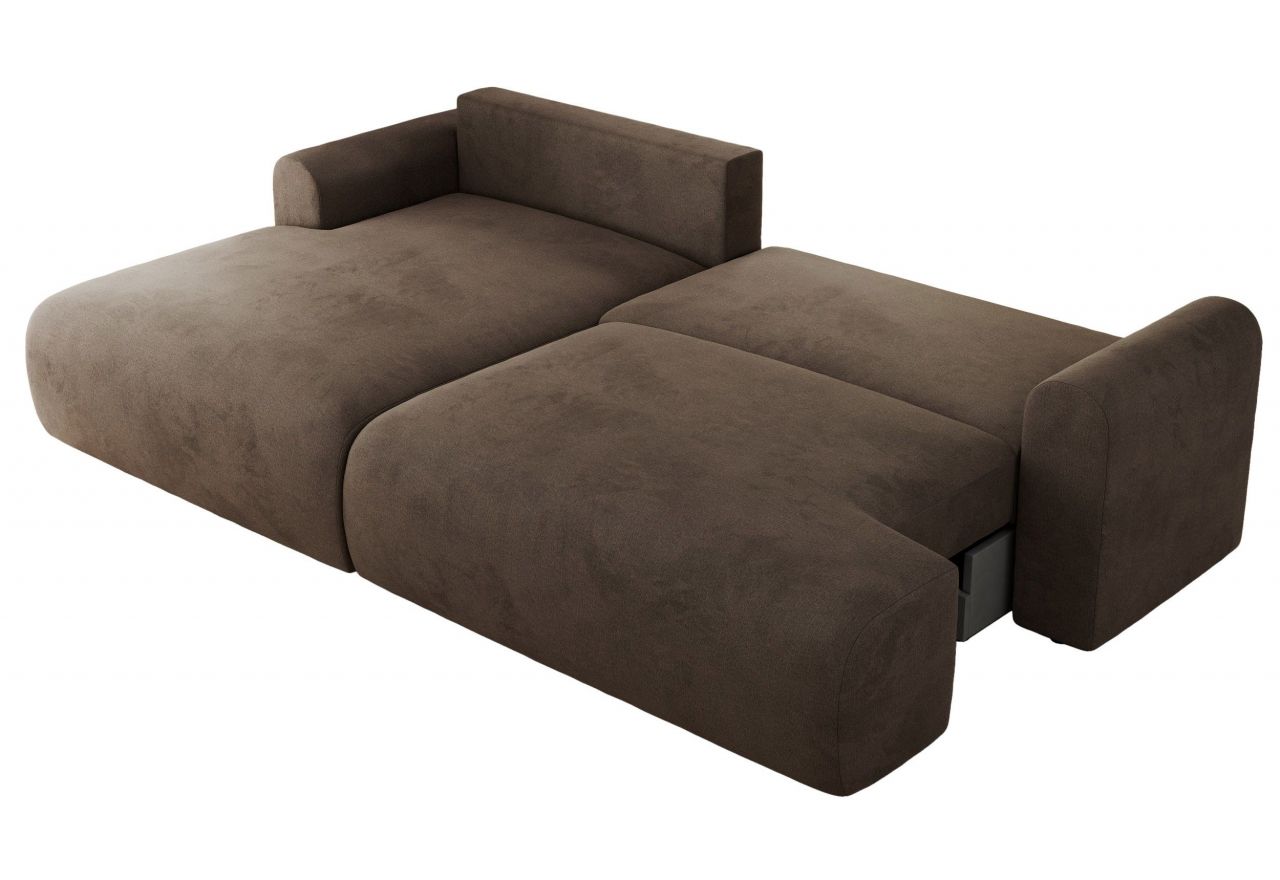 Narożnik TONO L - strona lewa - brązowy, welvet