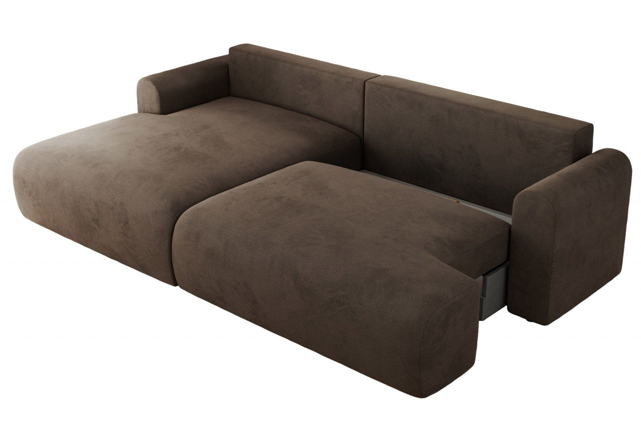 Narożnik TONO L - strona lewa - brązowy, welvet