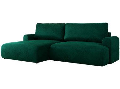 Narożnik TONO L - strona lewa - ciemnozielony, welvet