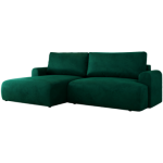 Narożnik TONO L - strona lewa - ciemnozielony, welvet