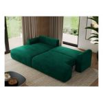 Narożnik TONO L - strona lewa - ciemnozielony, welvet