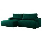 Narożnik TONO L - strona lewa - ciemnozielony, welvet