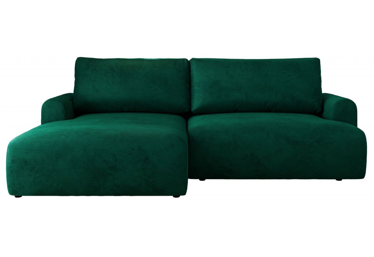 Narożnik TONO L - strona lewa - ciemnozielony, welvet