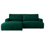 Narożnik TONO L - strona lewa - ciemnozielony, welvet
