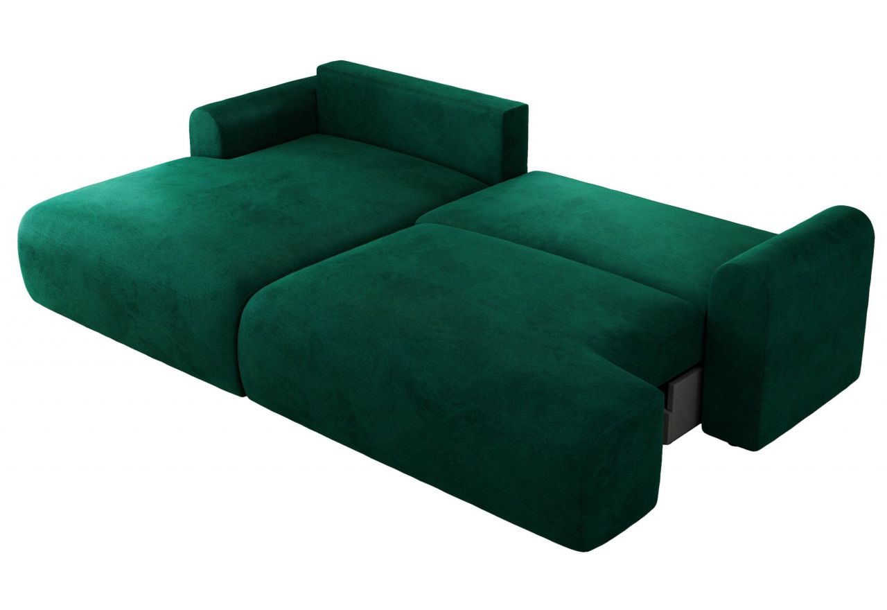 Narożnik TONO L - strona lewa - ciemnozielony, welvet