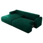 Narożnik TONO L - strona lewa - ciemnozielony, welvet