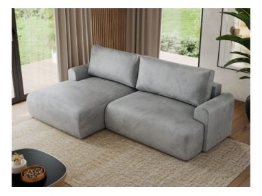 Narożnik TONO L - strona lewa - jasnoszary, welvet