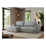 Narożnik TONO L - strona lewa - jasnoszary, welvet