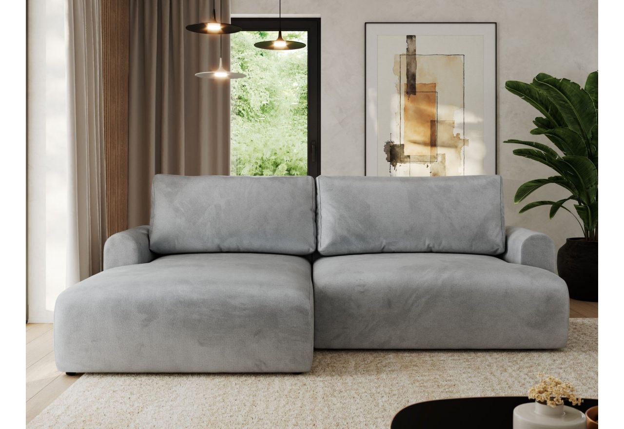 Narożnik TONO L - strona lewa - jasnoszary, welvet