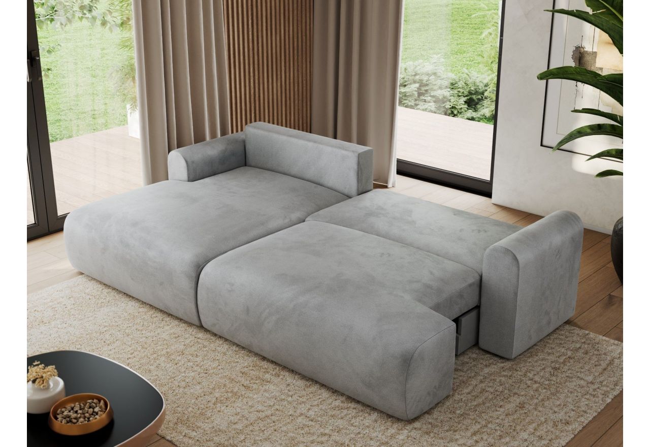 Narożnik TONO L - strona lewa - jasnoszary, welvet