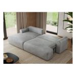 Narożnik TONO L - strona lewa - jasnoszary, welvet