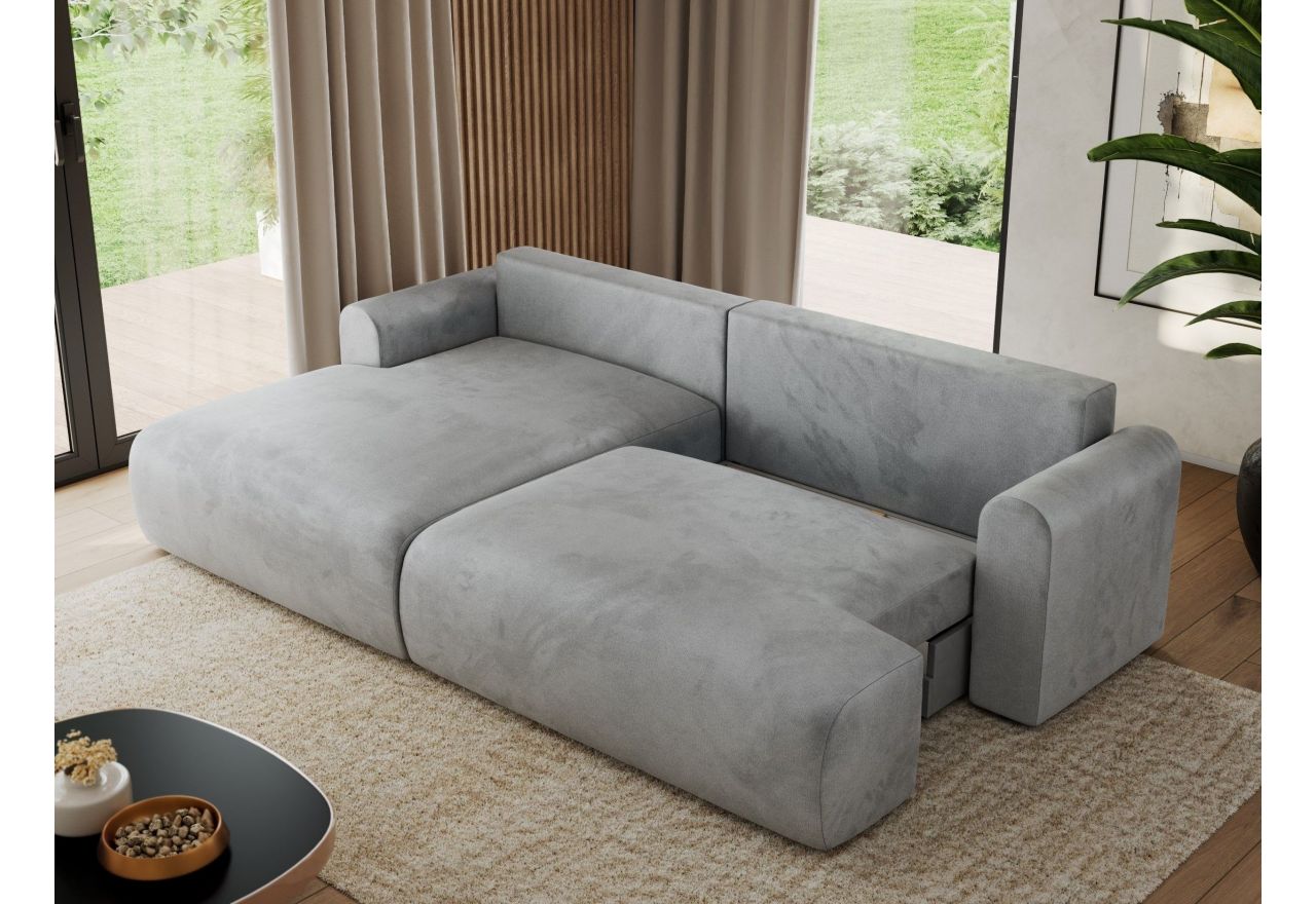 Narożnik TONO L - strona lewa - jasnoszary, welvet