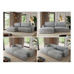 Narożnik TONO L - strona lewa - jasnoszary, welvet