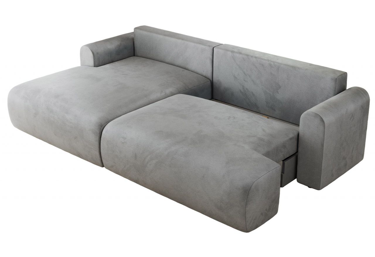 Narożnik TONO L - strona lewa - jasnoszary, welvet