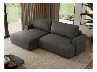 Narożnik TONO L - strona lewa - ciemnoszary, welvet