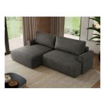 Narożnik TONO L - strona lewa - ciemnoszary, welvet