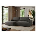 Narożnik TONO L - strona lewa - ciemnoszary, welvet