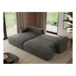 Narożnik TONO L - strona lewa - ciemnoszary, welvet