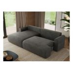 Narożnik TONO L - strona lewa - ciemnoszary, welvet