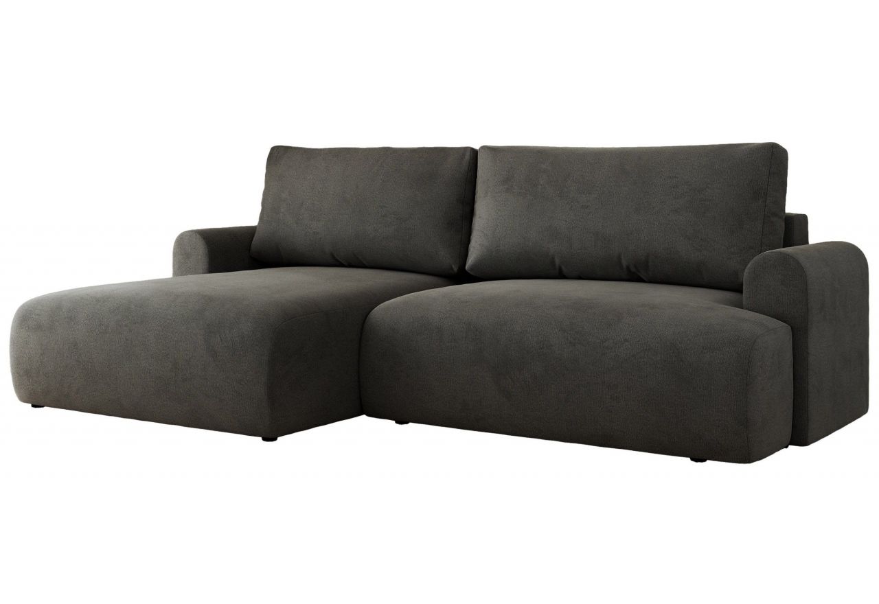 Narożnik TONO L - strona lewa - ciemnoszary, welvet