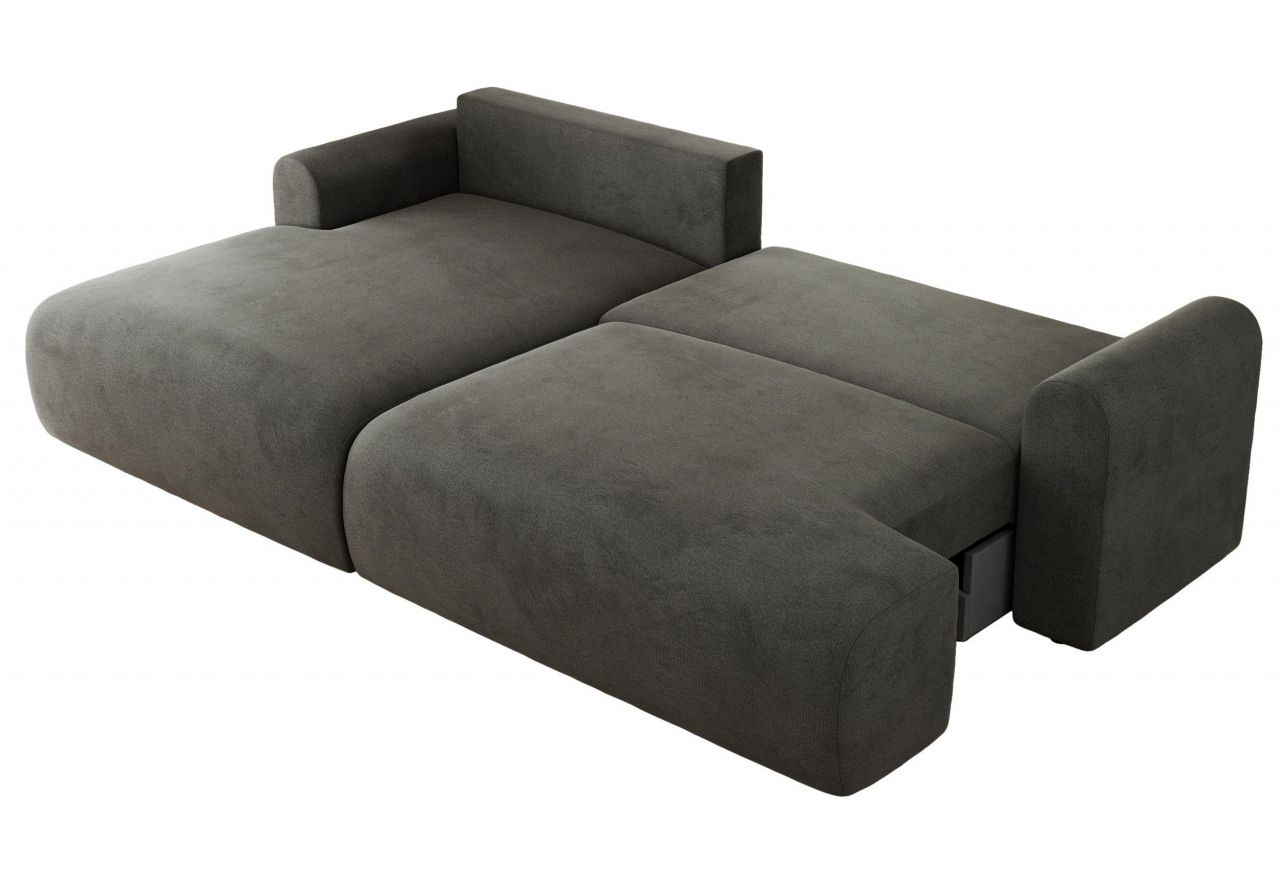 Narożnik TONO L - strona lewa - ciemnoszary, welvet