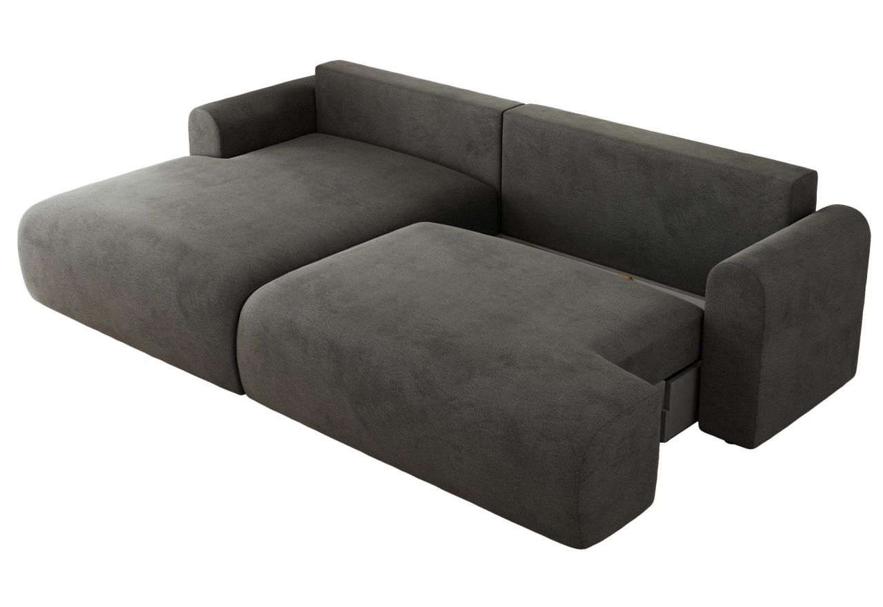 Narożnik TONO L - strona lewa - ciemnoszary, welvet