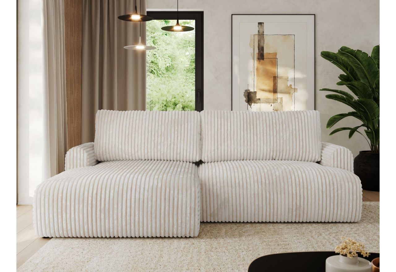 Narożnik TONO L - strona lewa - beżowy, sztruks