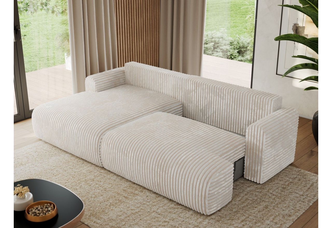 Narożnik TONO L - strona lewa - beżowy, sztruks