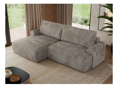 Narożnik TONO L - strona lewa - jasnobrązowy, sztruks