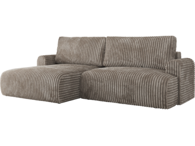 Narożnik TONO L - strona lewa - jasnobrązowy, sztruks