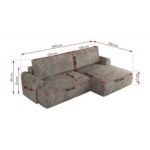 Narożnik TONO L - strona lewa - jasnobrązowy, sztruks