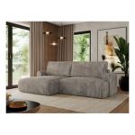 Narożnik TONO L - strona lewa - jasnobrązowy, sztruks