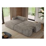 Narożnik TONO L - strona lewa - jasnobrązowy, sztruks