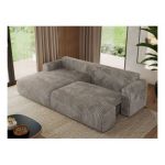 Narożnik TONO L - strona lewa - jasnobrązowy, sztruks