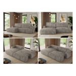 Narożnik TONO L - strona lewa - jasnobrązowy, sztruks