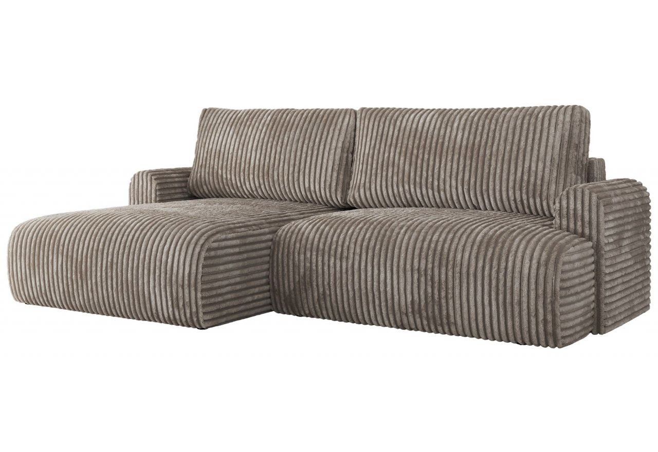 Narożnik TONO L - strona lewa - jasnobrązowy, sztruks