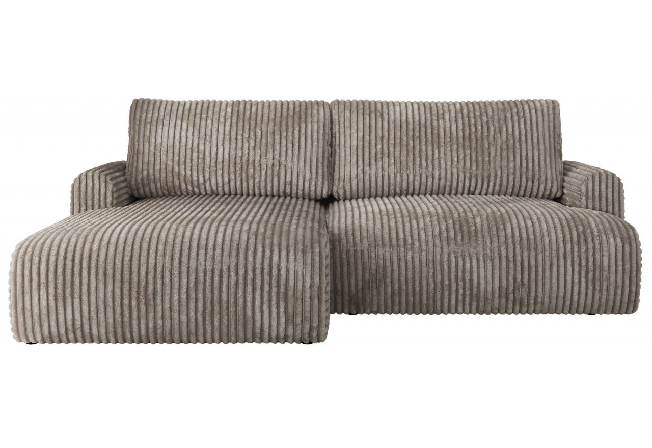 Narożnik TONO L - strona lewa - jasnobrązowy, sztruks