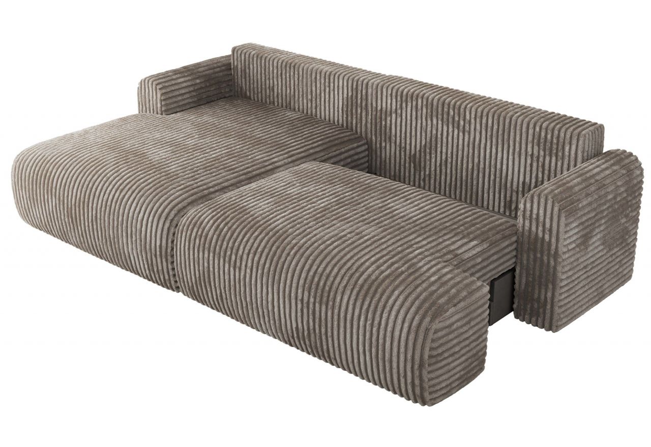 Narożnik TONO L - strona lewa - jasnobrązowy, sztruks