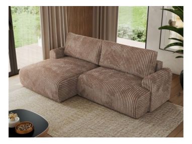 Narożnik TONO L - strona lewa - brązowy, sztruks