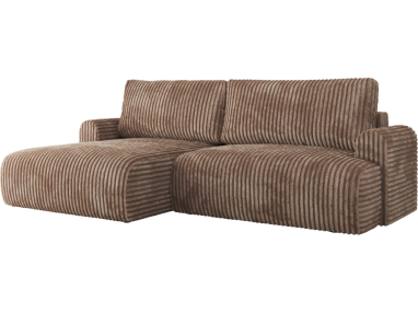 Narożnik TONO L - strona lewa - brązowy, sztruks