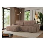 Narożnik TONO L - strona lewa - brązowy, sztruks