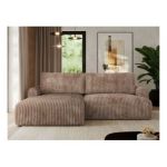 Narożnik TONO L - strona lewa - brązowy, sztruks