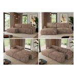 Narożnik TONO L - strona lewa - brązowy, sztruks