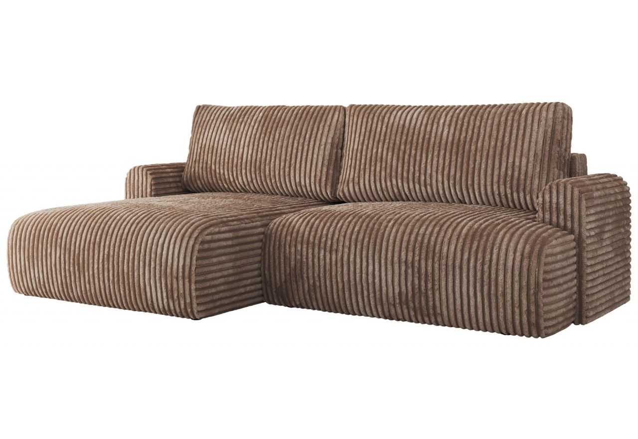 Narożnik TONO L - strona lewa - brązowy, sztruks